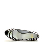 Women's EYE Zebra Print Leather Suede High Heel Shoes G 125 - Black Silver