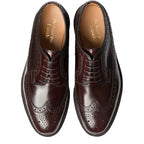 Men's LOAKE Royal Full Brogue Leather Lace Up Shoes - Oxblood