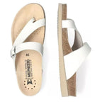 Women's Mephisto Helen Toe Post Leather Sandals - White
