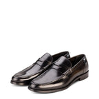 Men's John White Downey Penny Loafer Leather Shoes - Black