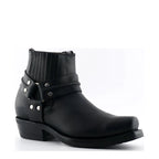 Men's Grinders Renegade Lo Leather Cowboy Biker Boots with Rubber Sole - Black