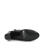 Women's Eye Mary Jane Block Heel Leather Shoes G 130 - Black