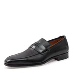 Men's Eye Slip-On Saddle Loafer Leather Shoes 5479 PC 13 - Black