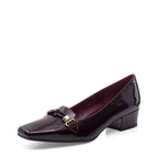 Women's EYE Horse Bit Trim Leather Loafer Shoes G 127- Burgundy