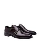 Men's John White Monkton Double Monk Leather Shoes - Brown