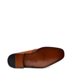 Men's EYE Lizard and Ostrich Print Leather Slip-On Shoes M 13 - Tan