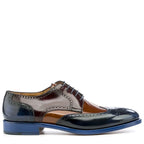 Men's Eye Derby Brogue Polished Leather Lace-Up Shoes 5453 M 39 - Navy, Tan, Burgundy