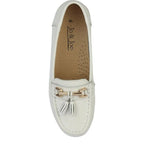 Women's Jo & Joe Nautical Leather Tassel Loafer Shoes - White