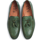 Men's Eye Smart Tassel Leather Loafers PC 14 - Green