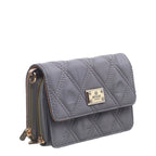 Women's BESSIE Small Quilted Flap Over Cross Body Bags BJ6001 - Grey