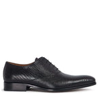 Men's Vitelo Lizard Print Leather Lace-Up Shoes 6269 - Black