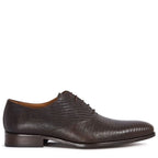 Men's Vitelo Lizard Print Leather Lace-Up Shoes 6269 - Brown