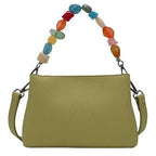 Women's Long & Son Small Top Handle Decorative Cross Body Bag XY6671 - Green