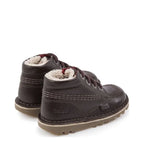 Boy's Kickers Kick Hi Fur Lthr Infant Dark Brown Boots - Brown