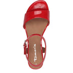 Women's Tamaris 1-28249-42 Block Heeled Sandals K 20 - Red Patent