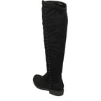 Women's SPOT-ON Studded Knee High Boots F 50851 - Black