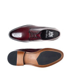 Men's John White Pembroke Derby Leather Shoes - Bordo