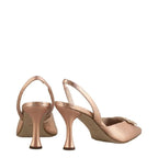 Women's HÖGL 5-107127 Tiffani Slingback Pump Metallic Leather Shoes HO 56 - Light Rose
