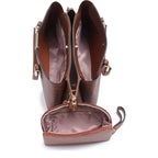 Women's Bessie London Logo Print 2 Piece Tote Bags BH5000 - Brown
