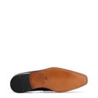 Men's Eye Slip-On Saddle Loafer Leather Shoes 5479 PC 13 - Black