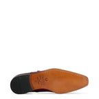 Men's Eye Croc Print Leather Monk Shoes 5480 PC 11 - Burgundy