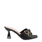 Women's CIARA Toni Butterfly Trim Mid Flared Heel Mules - Black