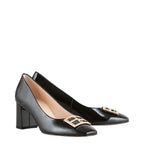 Women's HÖGL Rosette 0-175024 Patent Leather Pump Court Shoes HO 86 - Black Patent