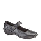 Women's MOD COMFYS Wide Fitting Mary Jane Velcro Shoes - Black