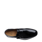 Men's Loake 204B Buckle Monk Polished Leather Shoes - Black