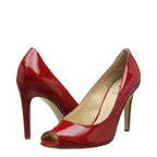 Women's HÖGL 1-10 9804 Open-Toe Pump Court Shoes HO 63- Red 4000