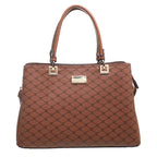 Women's BESSIE Logo Print Two Tone Tote Bags BH4726 - Brown