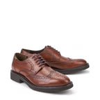 Men's Mephisto Tyron Brogue Leather Lace-Up Shoes - Chestnut