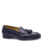 Men's Holborn Carnaby Premium Leather Tassel Loafer Shoes - Black