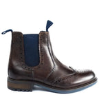 Men's Catesby CX26 Brogue Leather Chelsea Boots - Dark Brown