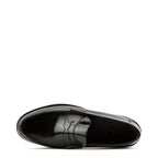 Men's LOAKE Princeton Polished Leather Moccasin Shoes - Black