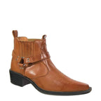 Men's U.S.BRASS M183 Eastwood Stirrup Cowboy Ankle Boots - Tan