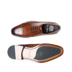 Men's JOHN WHITE Lucan Brogue Derby Leather Shoes - Tan