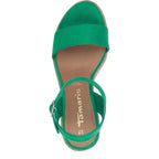 Women's Tamaris 1-28300-20 Vegan Espadrille Wedge Sandals - Green