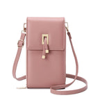 Women's Long & Son Multi Compartment Crossbody Phone Bag Q-010 - Pink