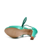 Women's EYE Strappy High Heel Tie-Up Leather Sandals L 34 - Green