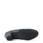Women's Waldläufer Hilaria 358505 190 Wide Fitting Leather Court Shoes - Black Snake