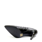 Women's EYE Pointed Toe Cut-Out Leather High Heel Court Shoes F 70 - Black