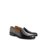 Men's VITELO Croc Print Leather Loafer Shoes M 67 - Black Croc