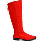 Women's EYE Knee High Leather Riding Boots J 16 - Red Suede