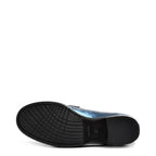 Women's VITELO Pearlised Leather and Horse Hair with Horse Bit Trim Loafer Shoes G 129 - Blue Marine