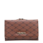 Women's Bessie Small Logo Print Clasp Wallets BP1359 - Tan