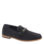 Men's Roamers M595CS Bar Slip-On Leather Suede Loafer Shoes - Navy