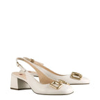 Women's HÖGL Mary 7-104420 Horse bit Slingback Pump Shoes - Cream