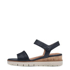 Women's Tamaris 1-28203-42 Wedge Heeled Leather Sandals K 13 - Navy Comb