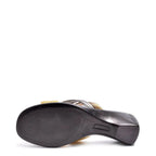 Women's Lucia Cross Strap Mid Wedge Mule Sandals - Gold